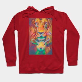 LIon and the Lamb Stained Glass Style Hoodie